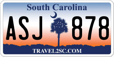 SC license plate ASJ878