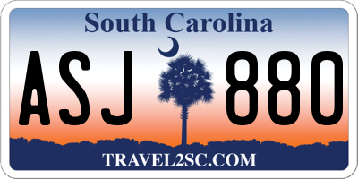 SC license plate ASJ880