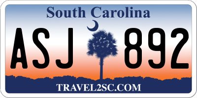 SC license plate ASJ892