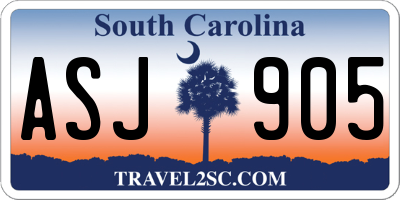 SC license plate ASJ905