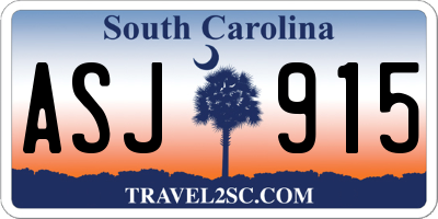 SC license plate ASJ915