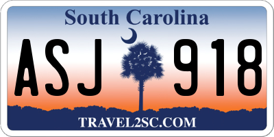SC license plate ASJ918