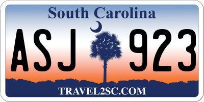 SC license plate ASJ923