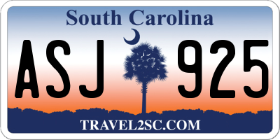 SC license plate ASJ925