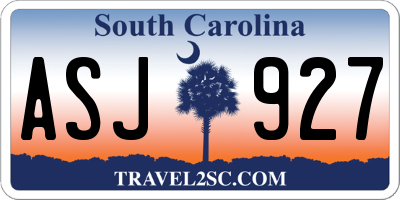 SC license plate ASJ927