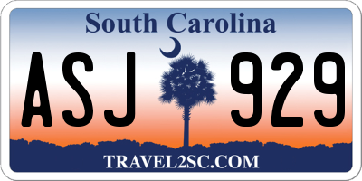 SC license plate ASJ929