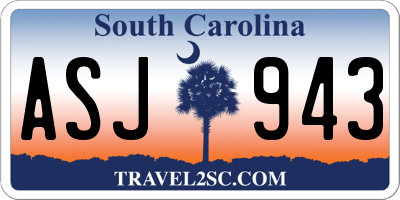 SC license plate ASJ943