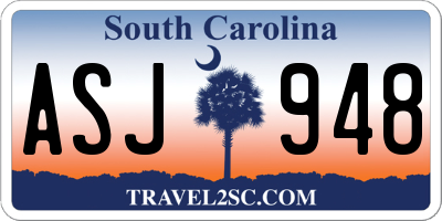 SC license plate ASJ948