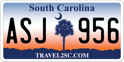 SC license plate ASJ956
