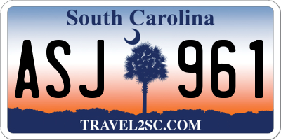 SC license plate ASJ961