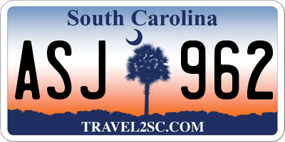 SC license plate ASJ962