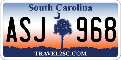 SC license plate ASJ968