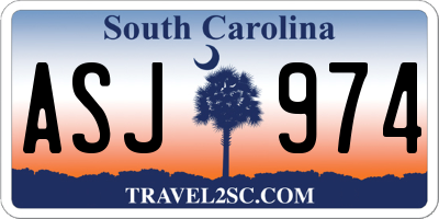 SC license plate ASJ974