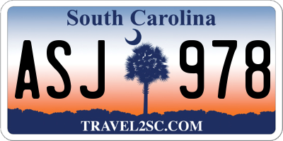SC license plate ASJ978
