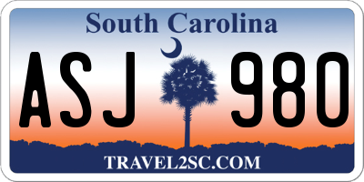 SC license plate ASJ980