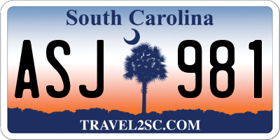 SC license plate ASJ981