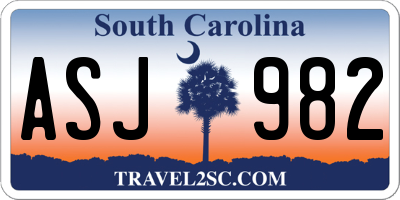 SC license plate ASJ982