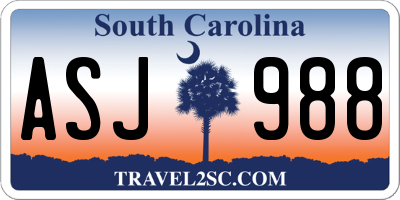 SC license plate ASJ988