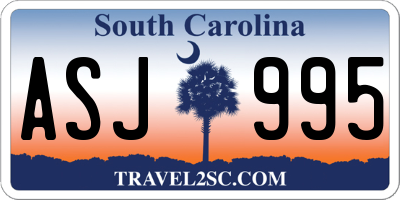 SC license plate ASJ995