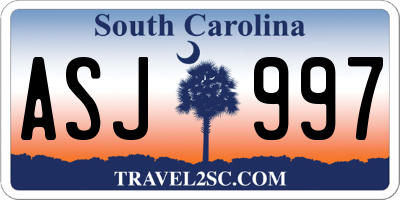SC license plate ASJ997