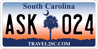SC license plate ASK024