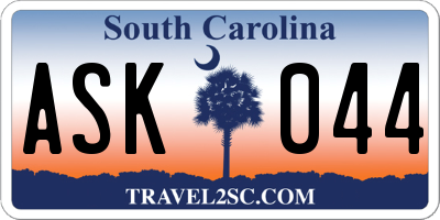 SC license plate ASK044