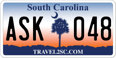 SC license plate ASK048