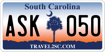 SC license plate ASK050