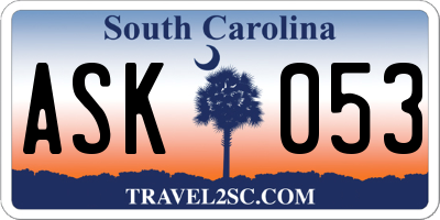SC license plate ASK053