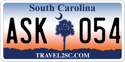 SC license plate ASK054