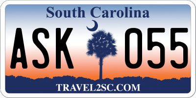 SC license plate ASK055