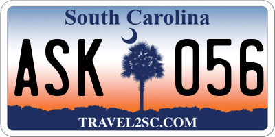SC license plate ASK056