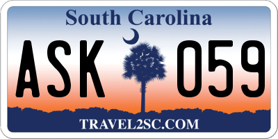 SC license plate ASK059