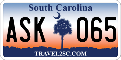 SC license plate ASK065
