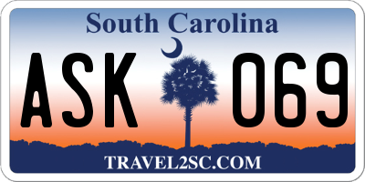 SC license plate ASK069