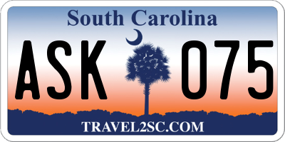 SC license plate ASK075