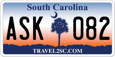 SC license plate ASK082