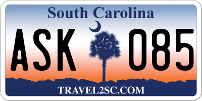 SC license plate ASK085