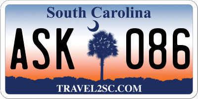 SC license plate ASK086
