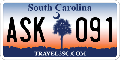 SC license plate ASK091