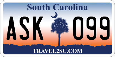 SC license plate ASK099