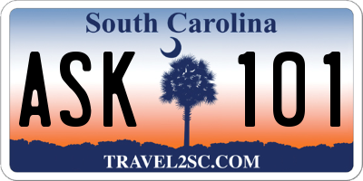 SC license plate ASK101