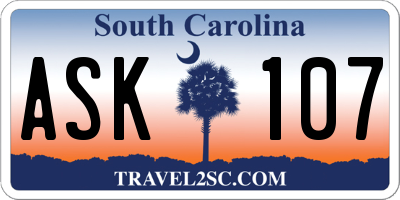 SC license plate ASK107