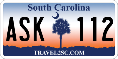SC license plate ASK112
