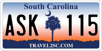 SC license plate ASK115