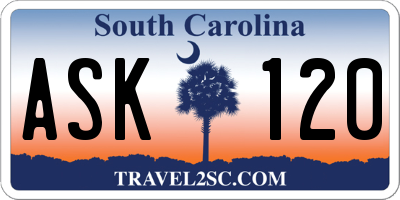 SC license plate ASK120