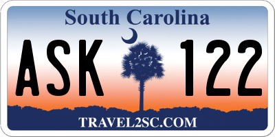 SC license plate ASK122