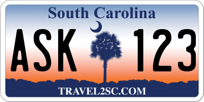 SC license plate ASK123