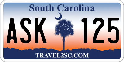SC license plate ASK125