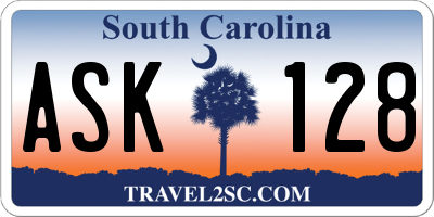 SC license plate ASK128